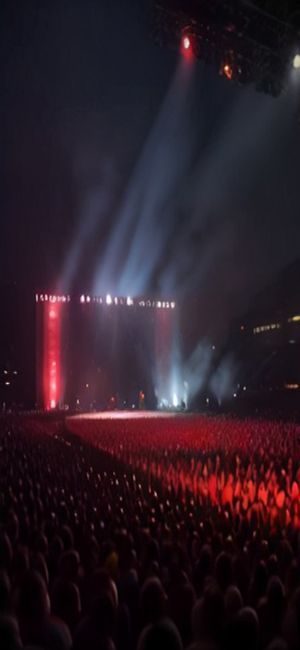 concerts near me 首页推荐列表，展示附近演出卡片，包含艺人照片与日期地点信息，背景干净明亮